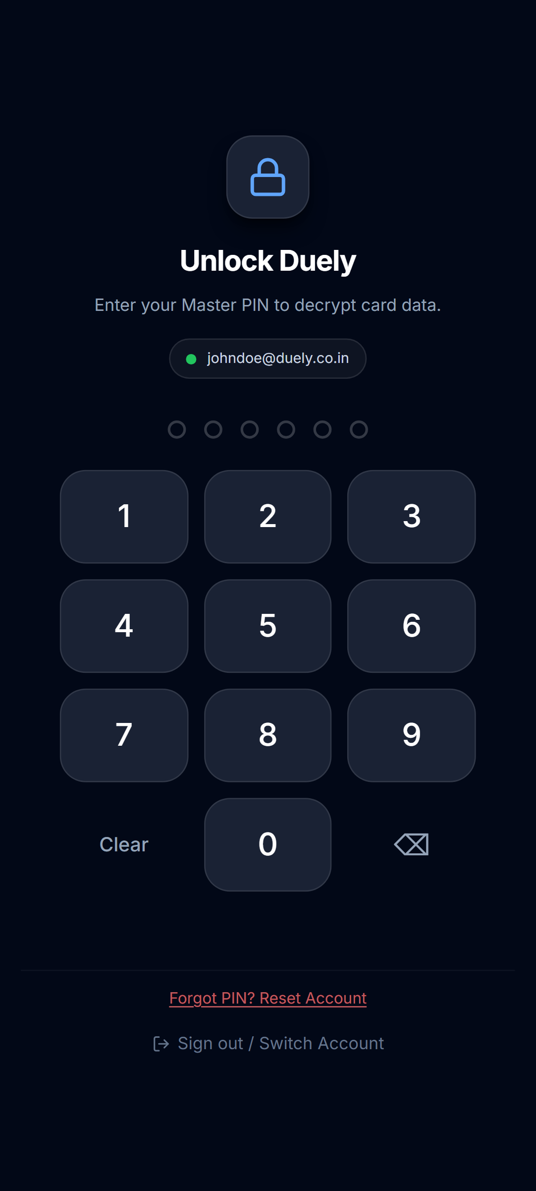 Duely Mobile Interface